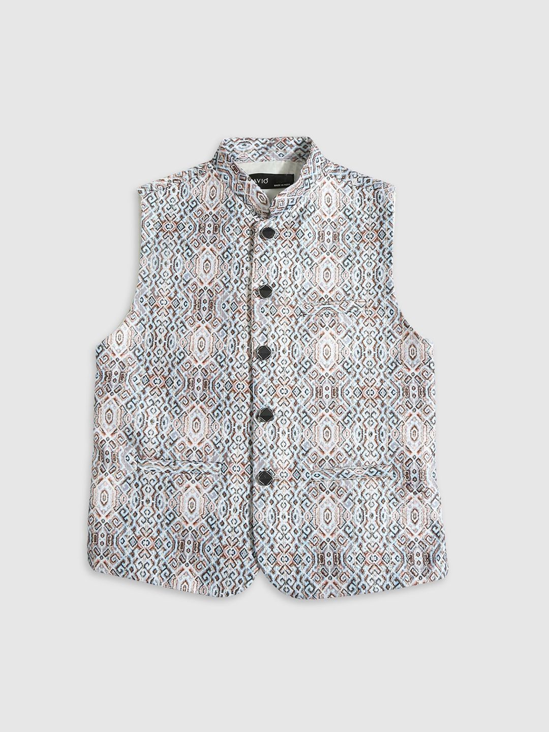 CAVIO Boys Printed Pure Cotton Nehru Jackets-picture-31