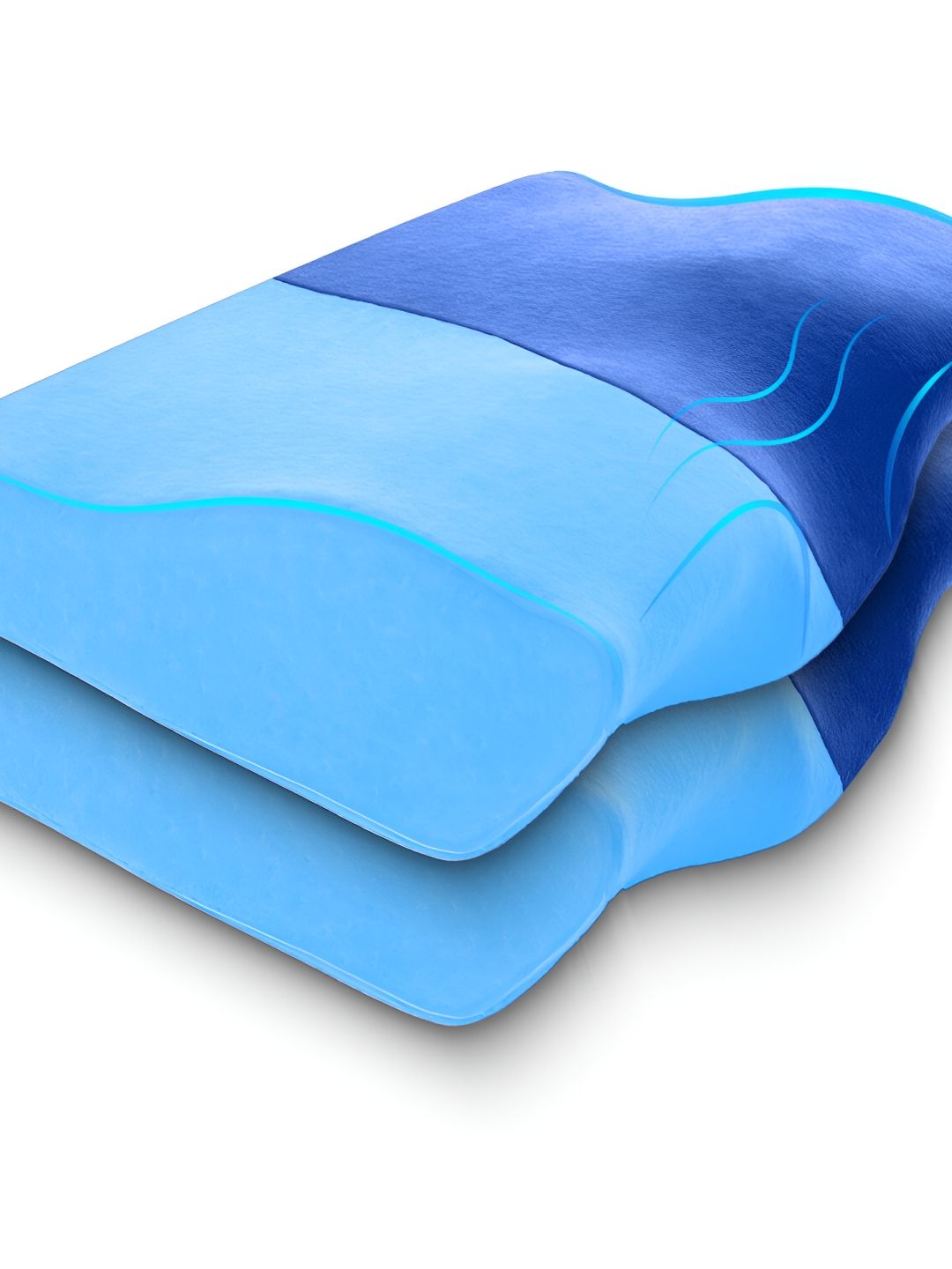 Sleepsia Blue 2 Pieces Velvet Gel Contour Sleep Pillows-image-41