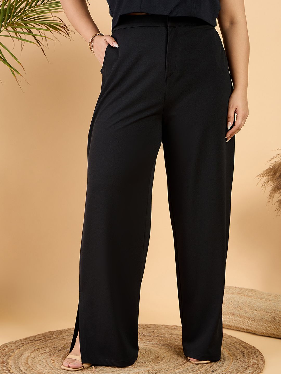 CURVY STREET Women Plus Size Straight Fit Parallel Trousers-picture-26