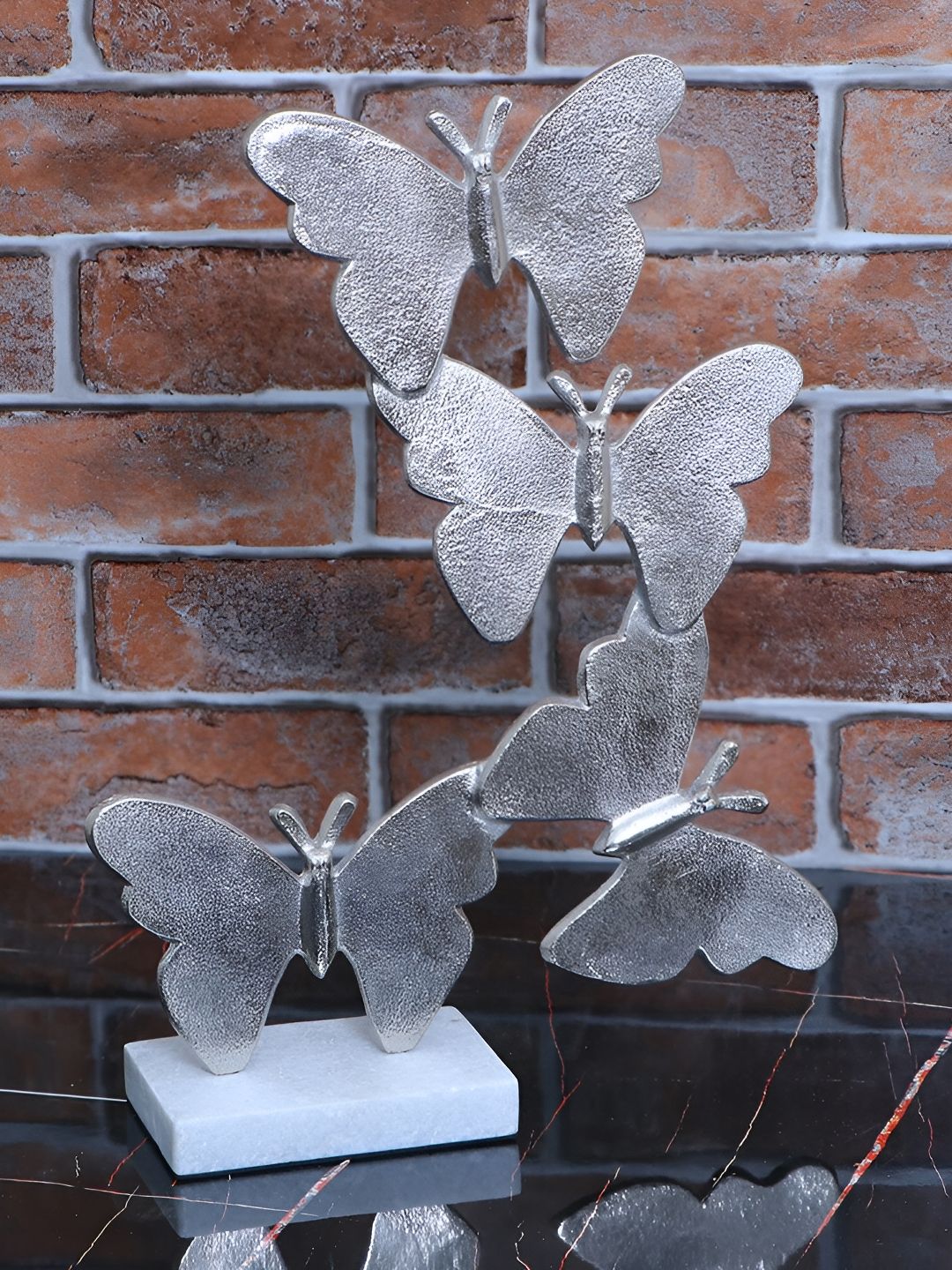 Maison Modern Silver-Toned Butterly Sculpture Figurine Showpiece