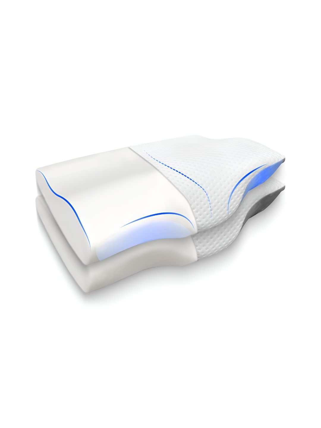 Sleepsia White & Grey 2 Pieces Memory Foam Filled Therapedic Pillow-picture-49