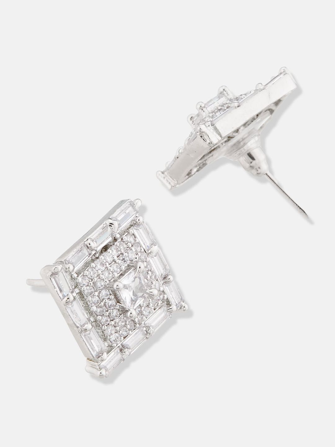 ATIBELLE Silver-Plated Cubic Zirconia-Studded Jewellery Set