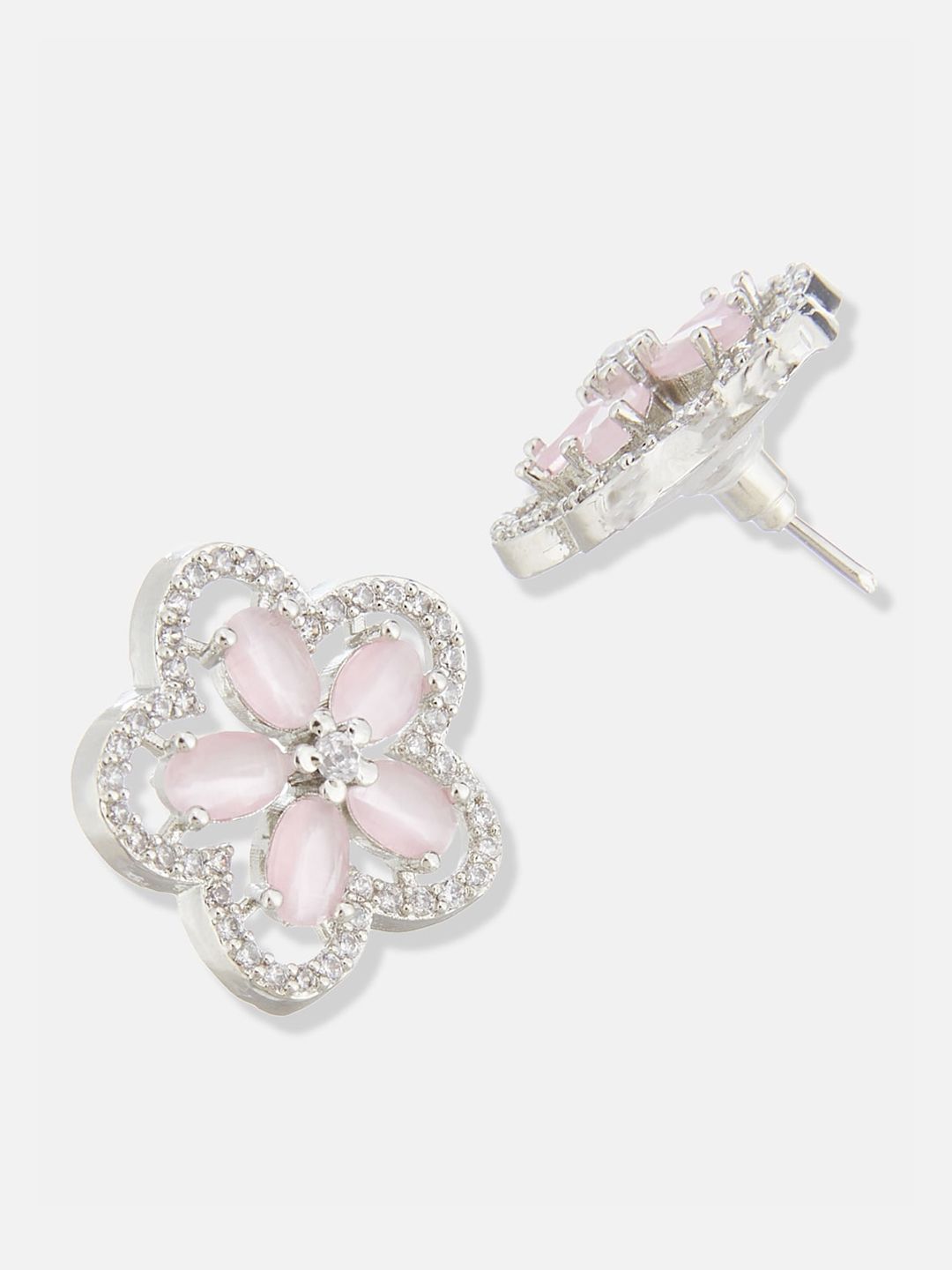 ATIBELLE Silver Plated CZ Studded Jewellery Set