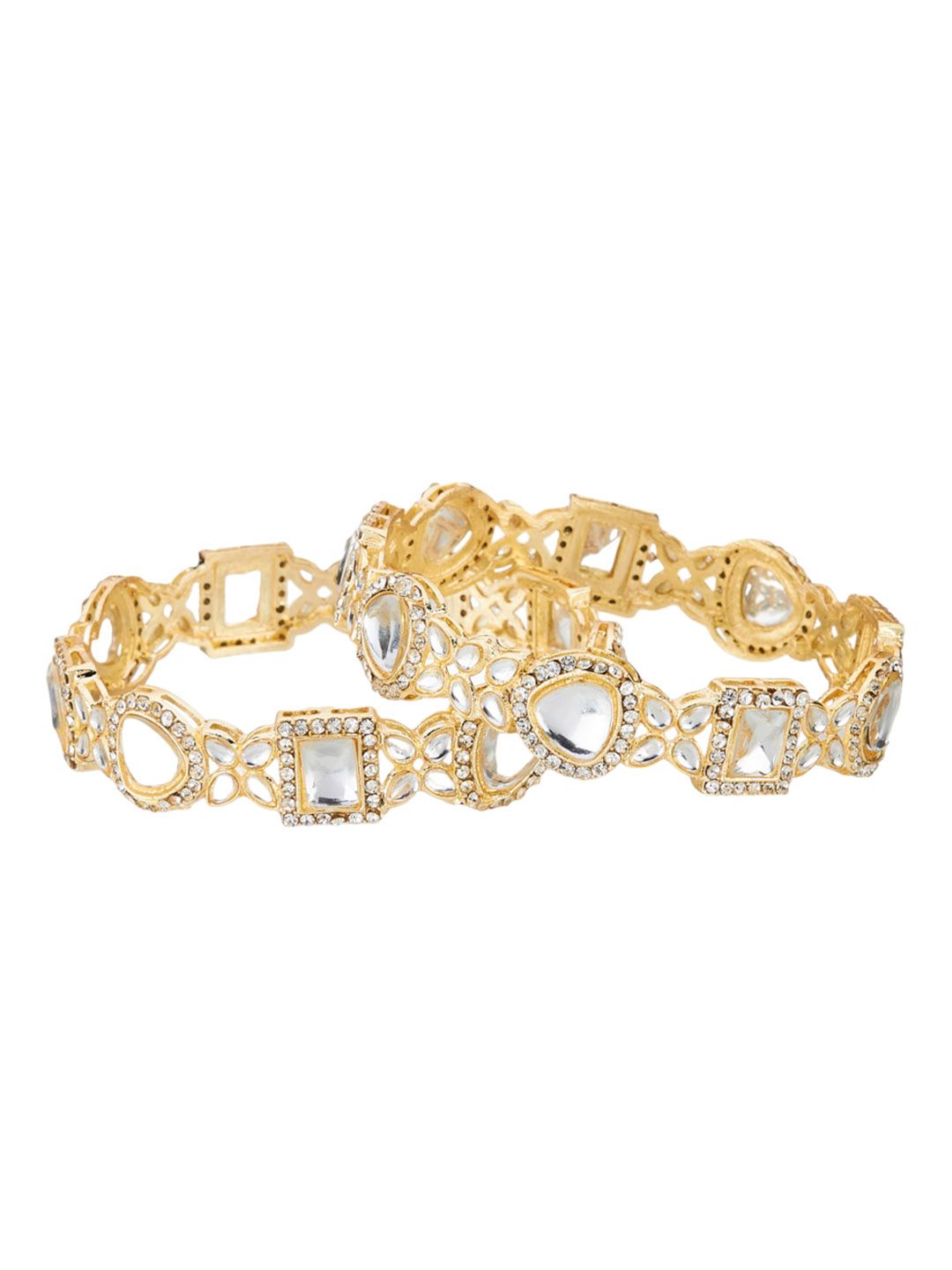 ATIBELLE Gold-Plated Kundan Studded Jewellery Set