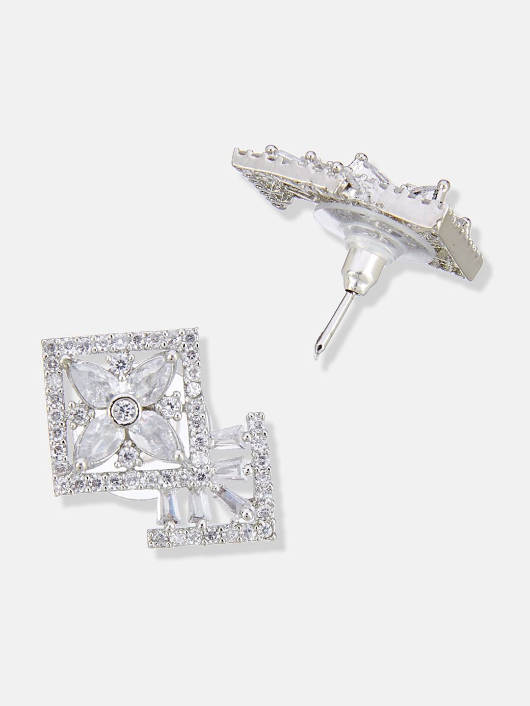 ATIBELLE Sliver-Plated CZ Studded Jewellery Set