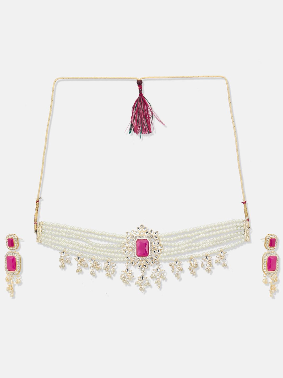 ATIBELLE Gold-Plated Kundan Studded Jewellery Set
