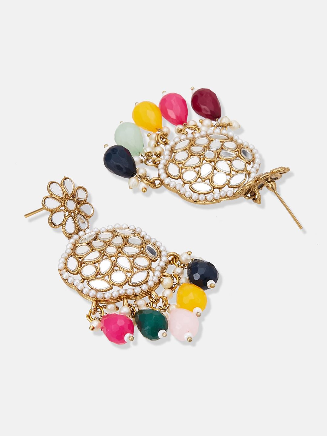 ATIBELLE Gold Plated Kundan Studded & Beaded Jewellery Set