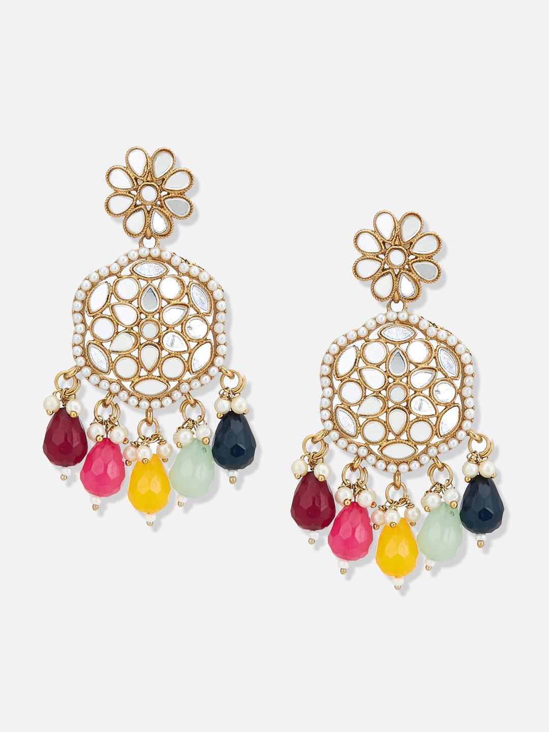 ATIBELLE Gold Plated Kundan Studded & Beaded Jewellery Set