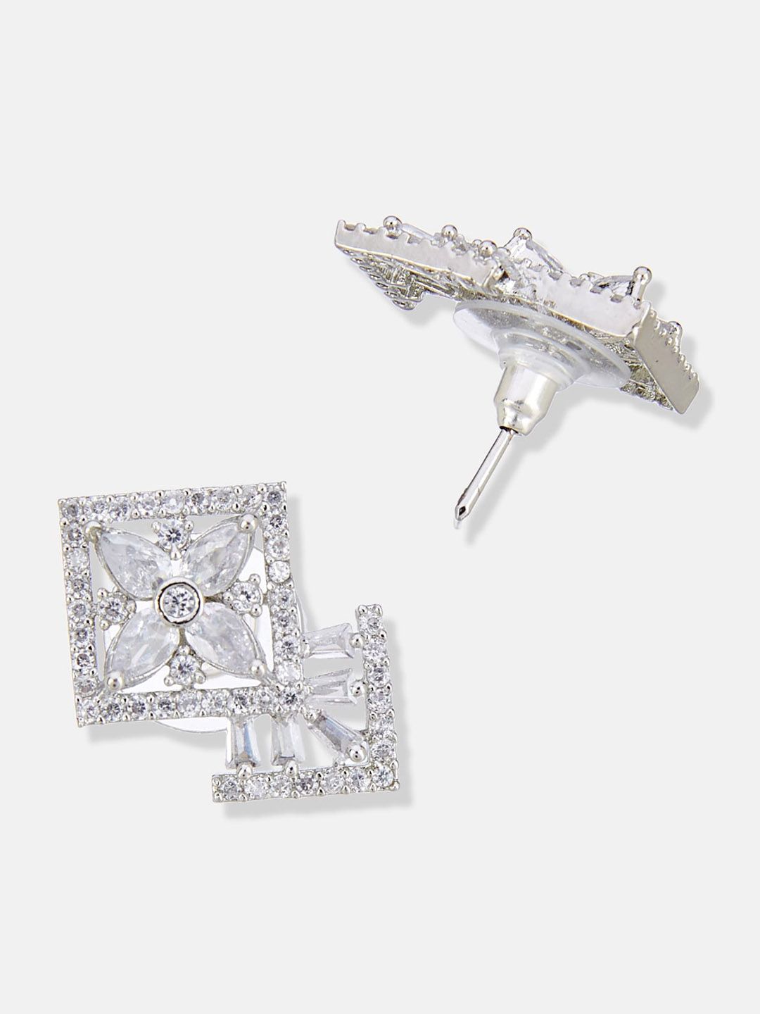 ATIBELLE Silver-Plated Cubic Zirconia-Studded Jewellery Set