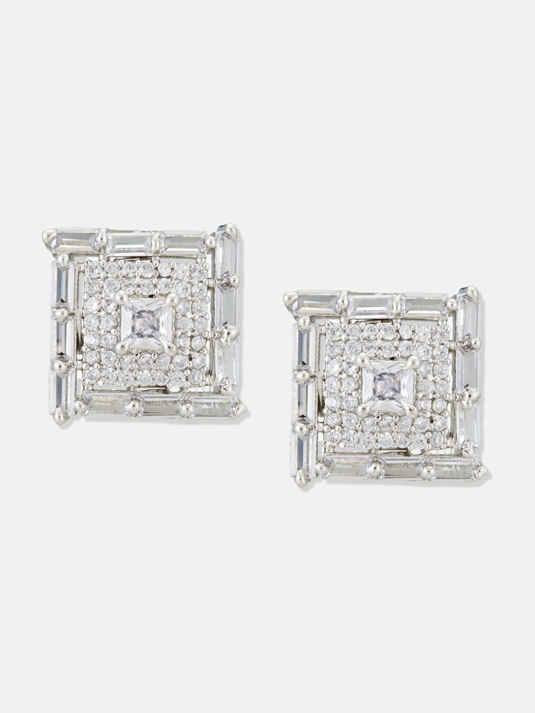 ATIBELLE Silver-Plated Cubic Zirconia Studded Jewellery Set