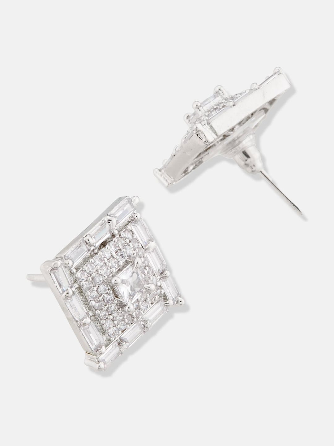 ATIBELLE Silver-Plated Cubic Zirconia Studded Jewellery Set