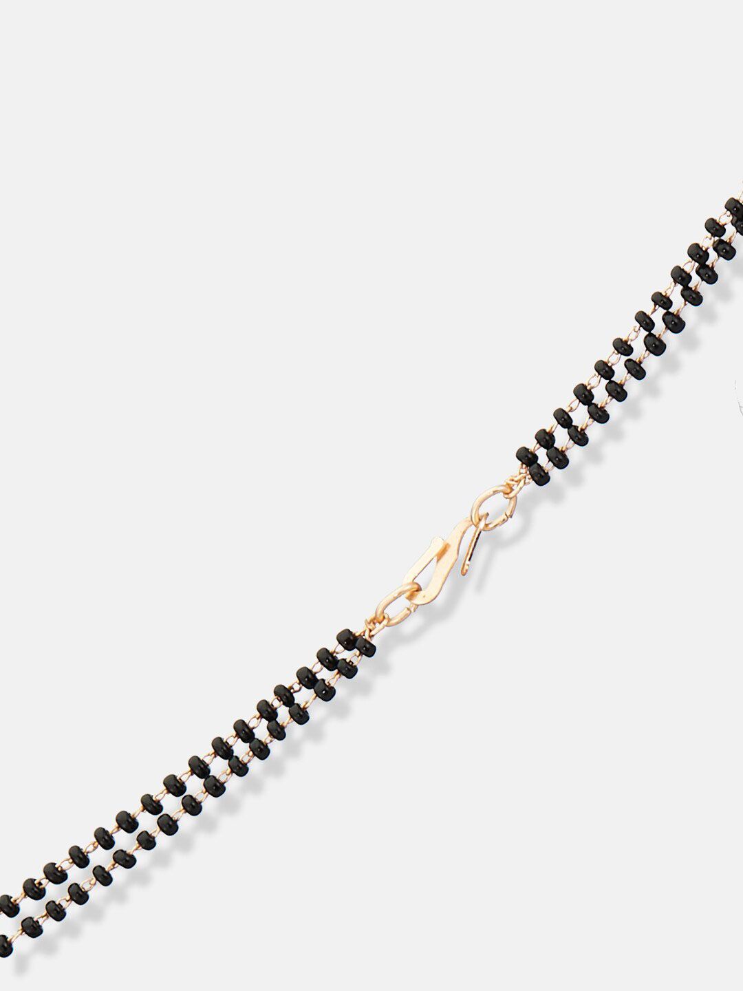ATIBELLE Rose Gold-Plated Cubic Zirconia Stones Studded and Beads Mangalsutra