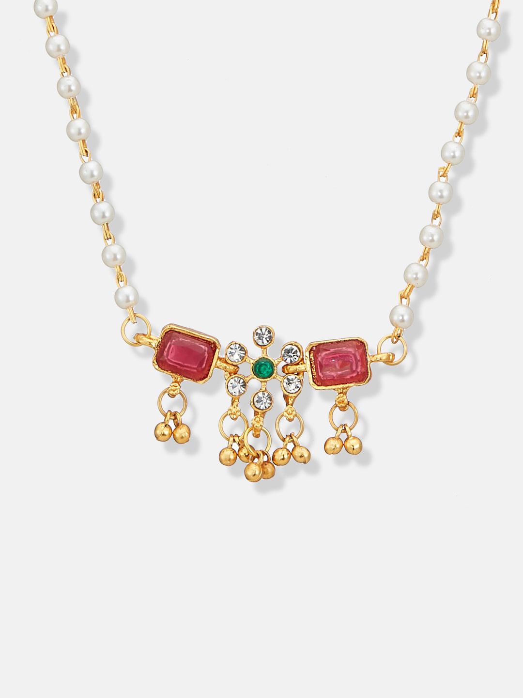 ATIBELLE Gold-Plated Stone Studded Jewellery Set