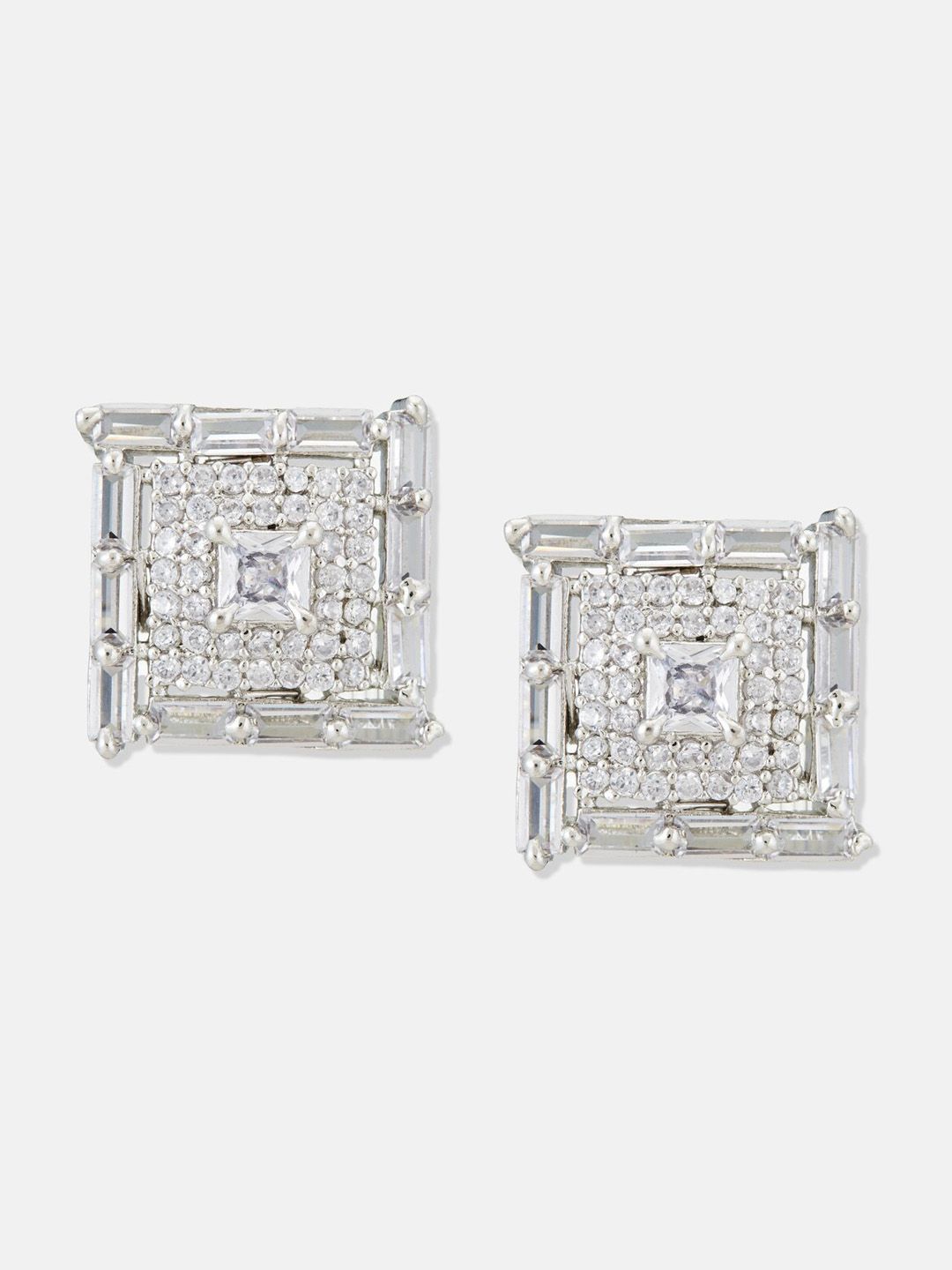 ATIBELLE  Sliver-Plated Cubic Zirconia Studded Jewellery Set