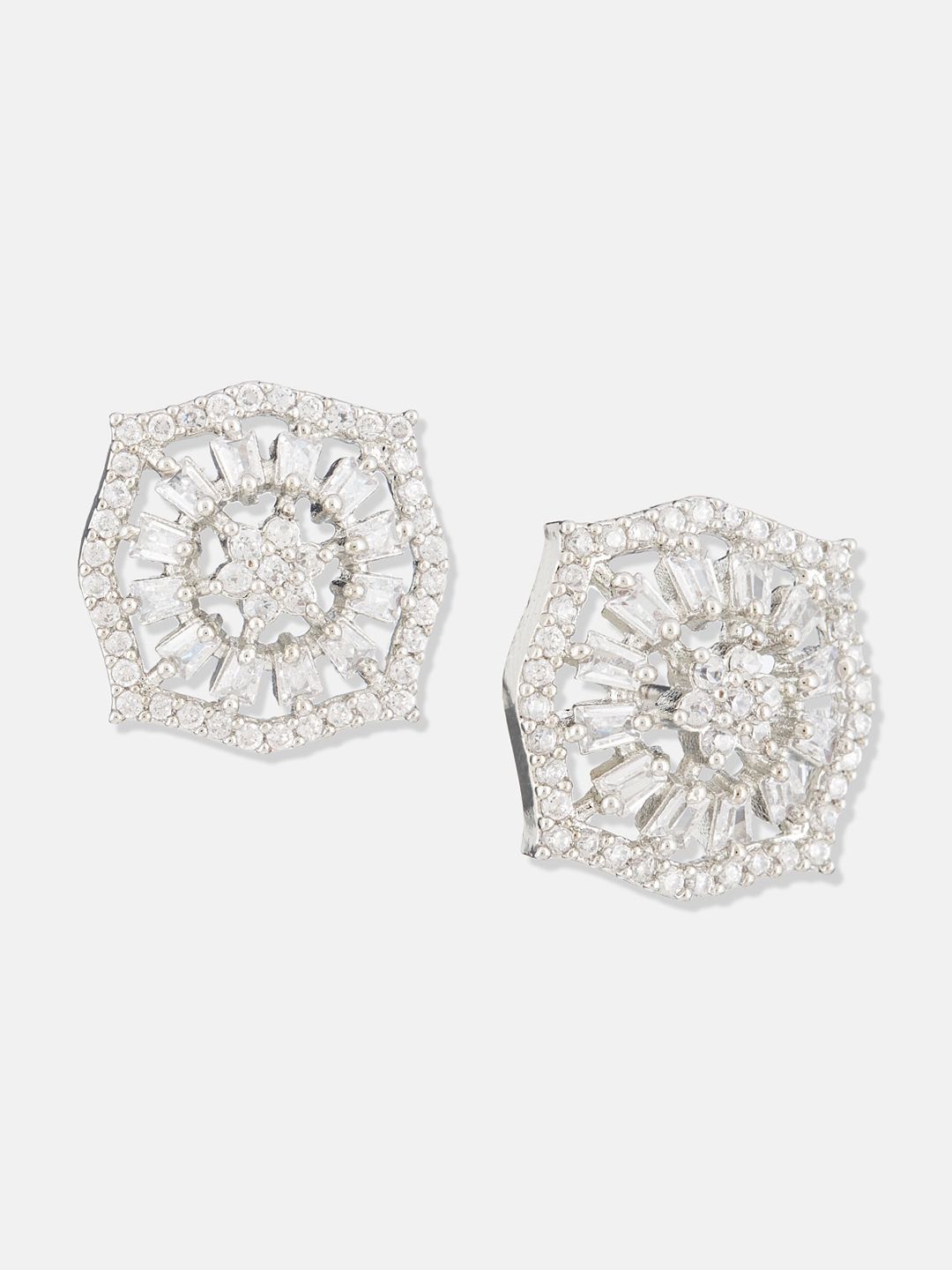 ATIBELLE Silver-Plated CZ Studded Jewellery Set
