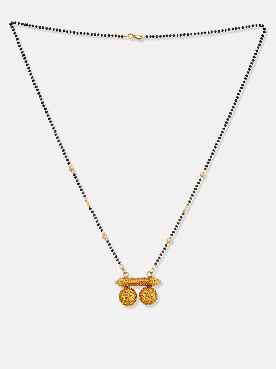 ATIBELLE Gold-Plated Stones Studded and Beaded Mangalsutra