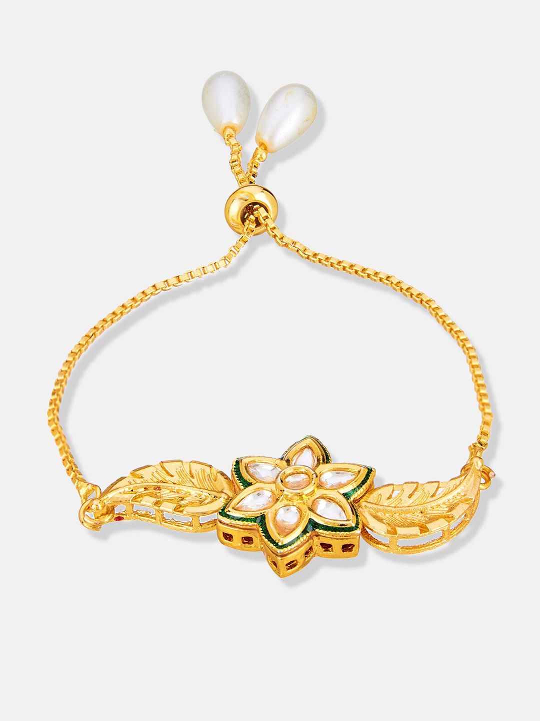 ATIBELLE Set Of 2 Gold-Plated Cubic Zirconia Wraparound Bracelet