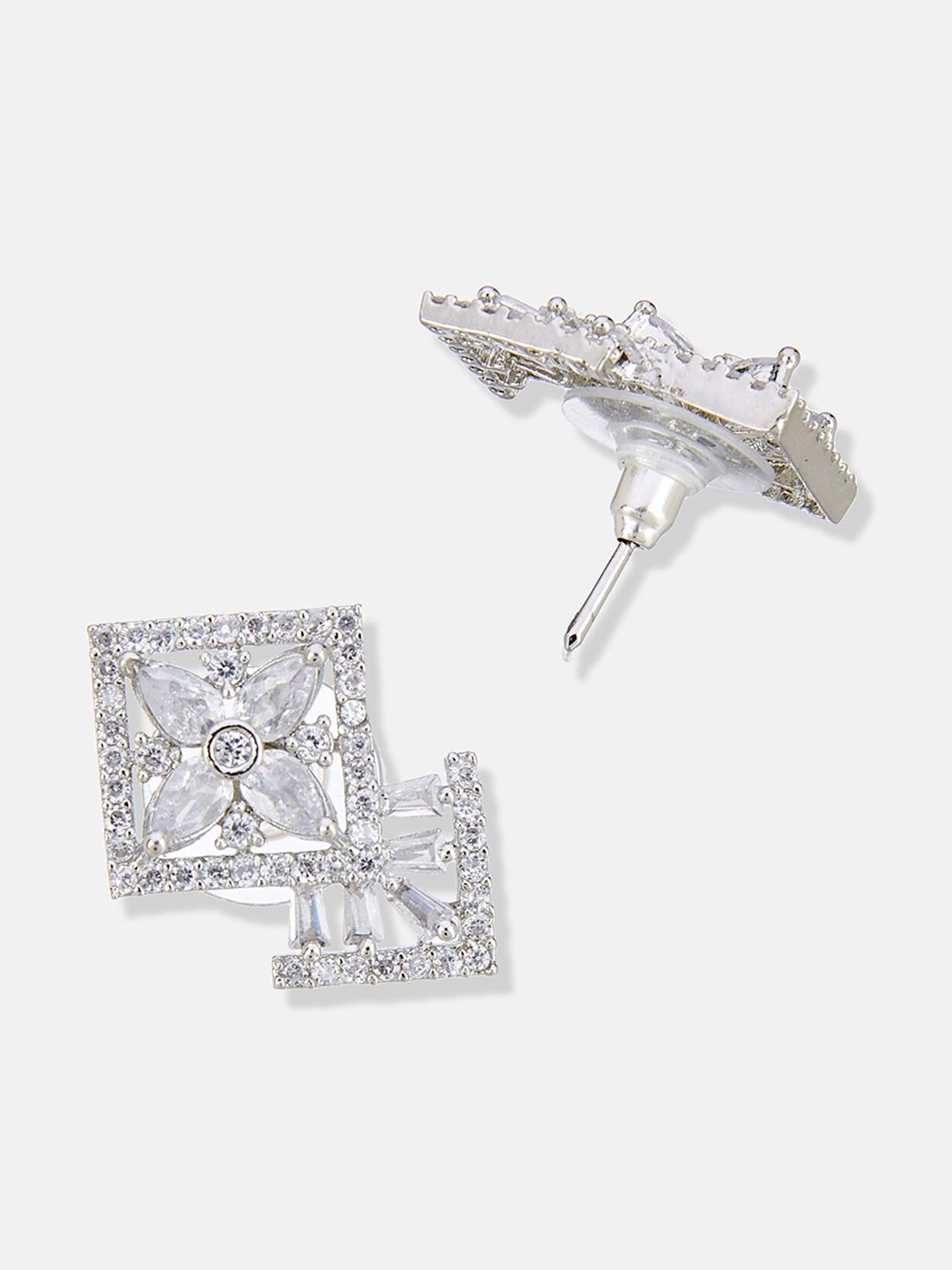 ATIBELLE Silver-Plated Cubic Zirconia Studded Jewellery Set
