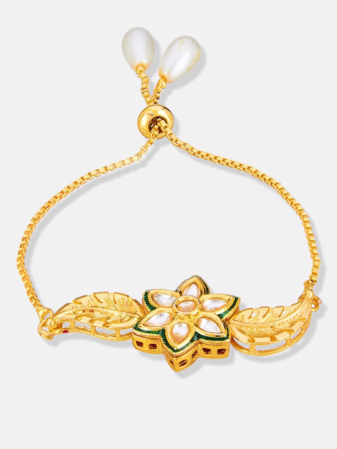 ATIBELLE Gold-Plated Kundan & CZ-Studded Jewellery Set