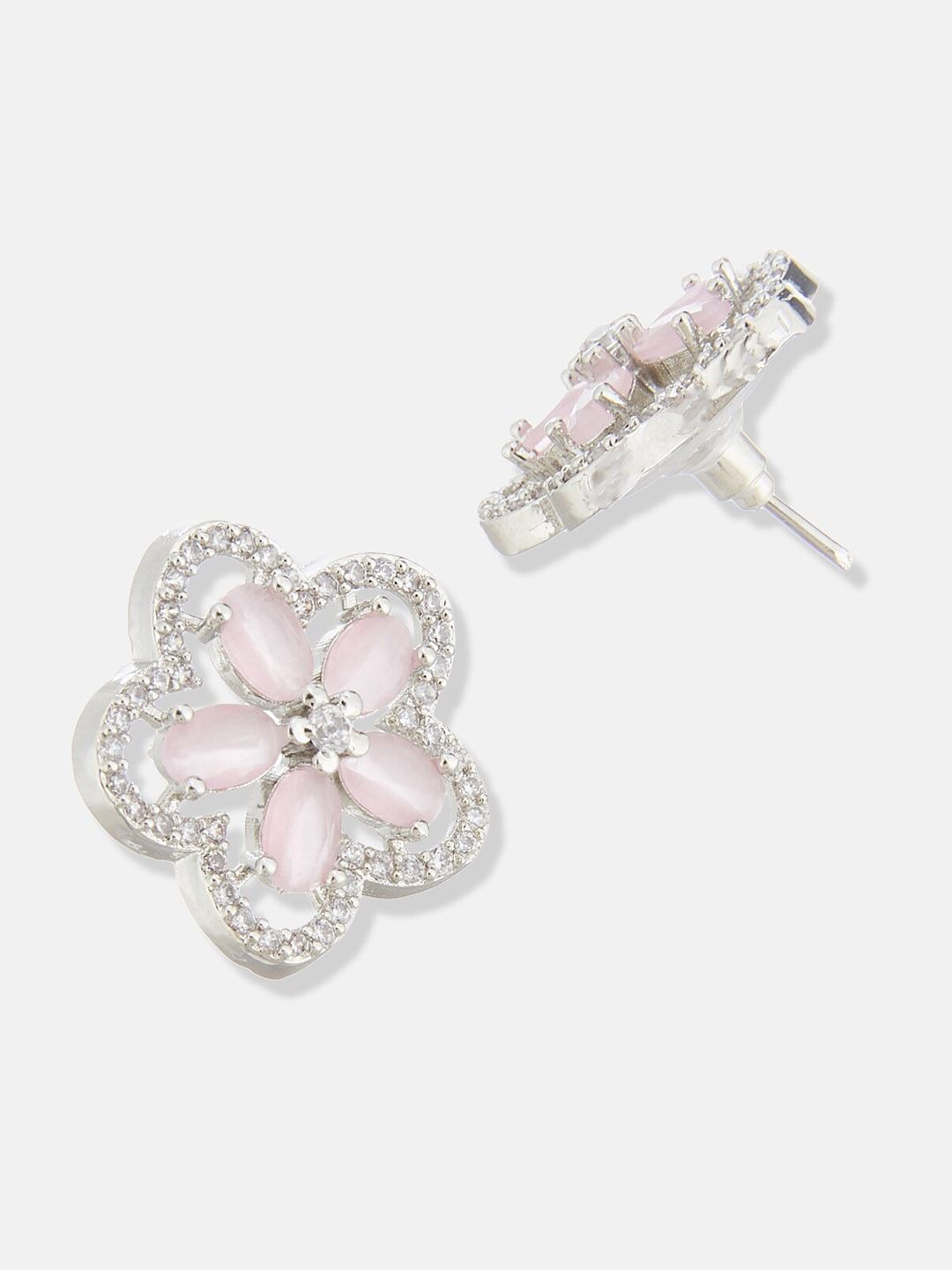 ATIBELLE Silver-Plated Cubic Zirconia Stone Studded Jewellery Set