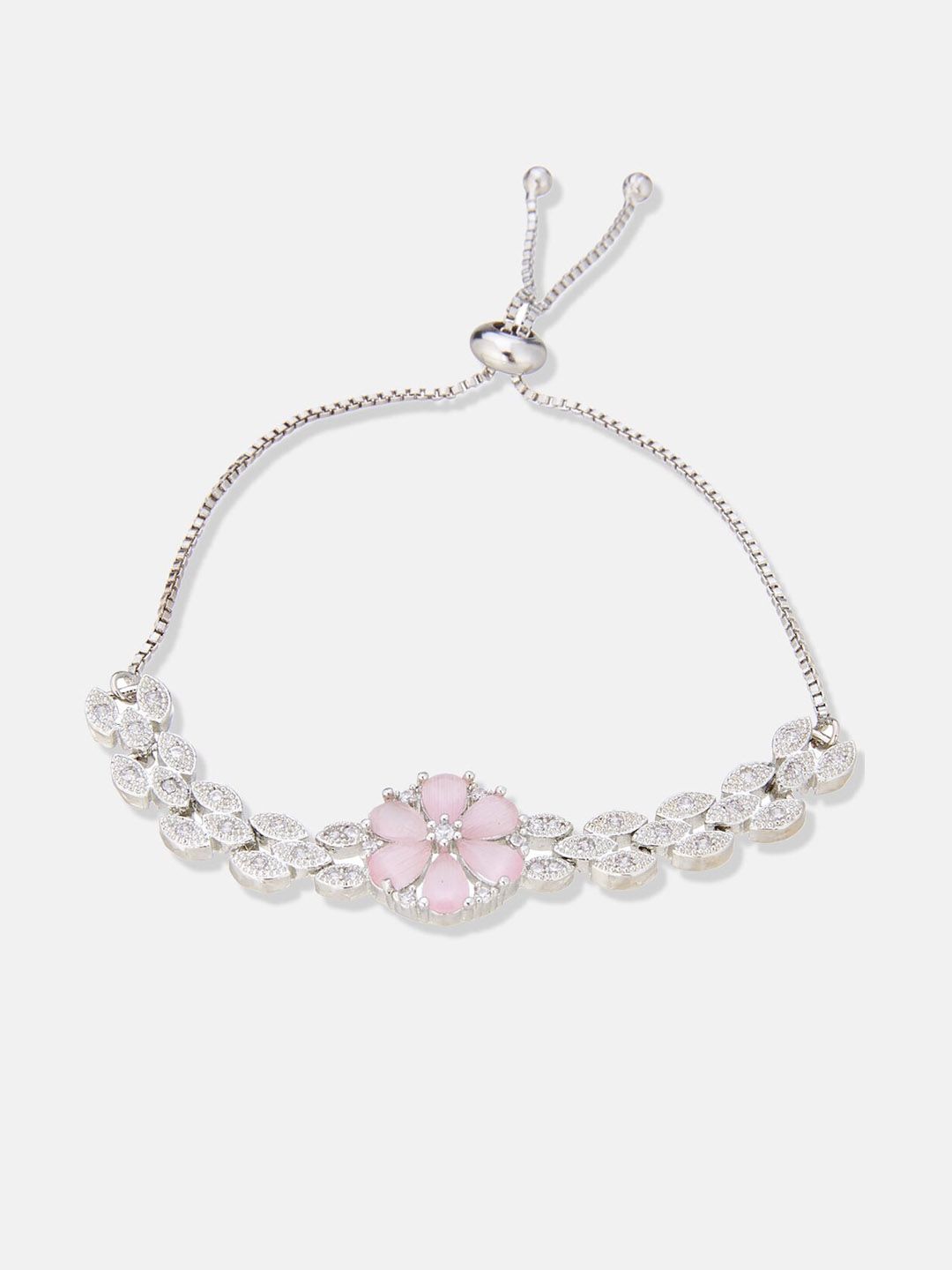 ATIBELLE Silver-Plated Cubic Zirconia Stone Studded Jewellery Set