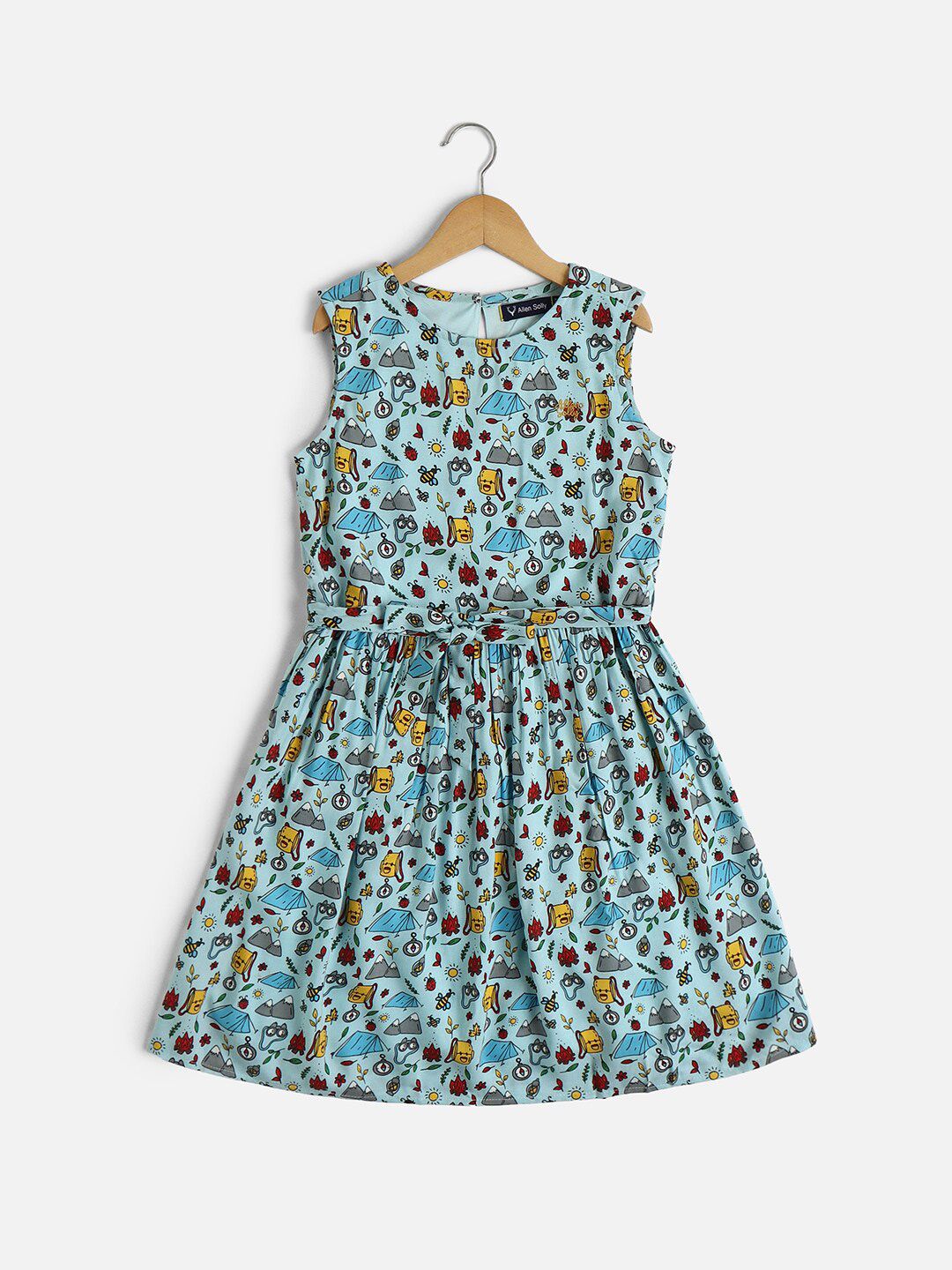 Allen Solly Junior Girls Floral Print Fit & Flare Dress-picture-29