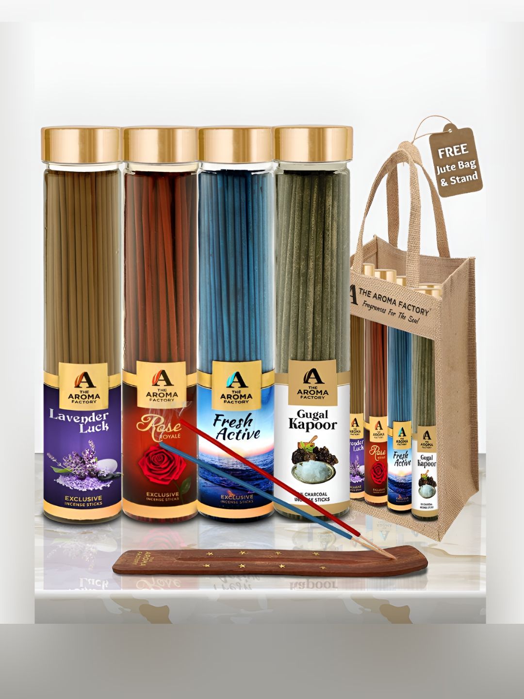 The Aroma Factory Green 4 Pieces Lavender, Rose, Fresh, Kapoor Incense Agarbattis-picture-22