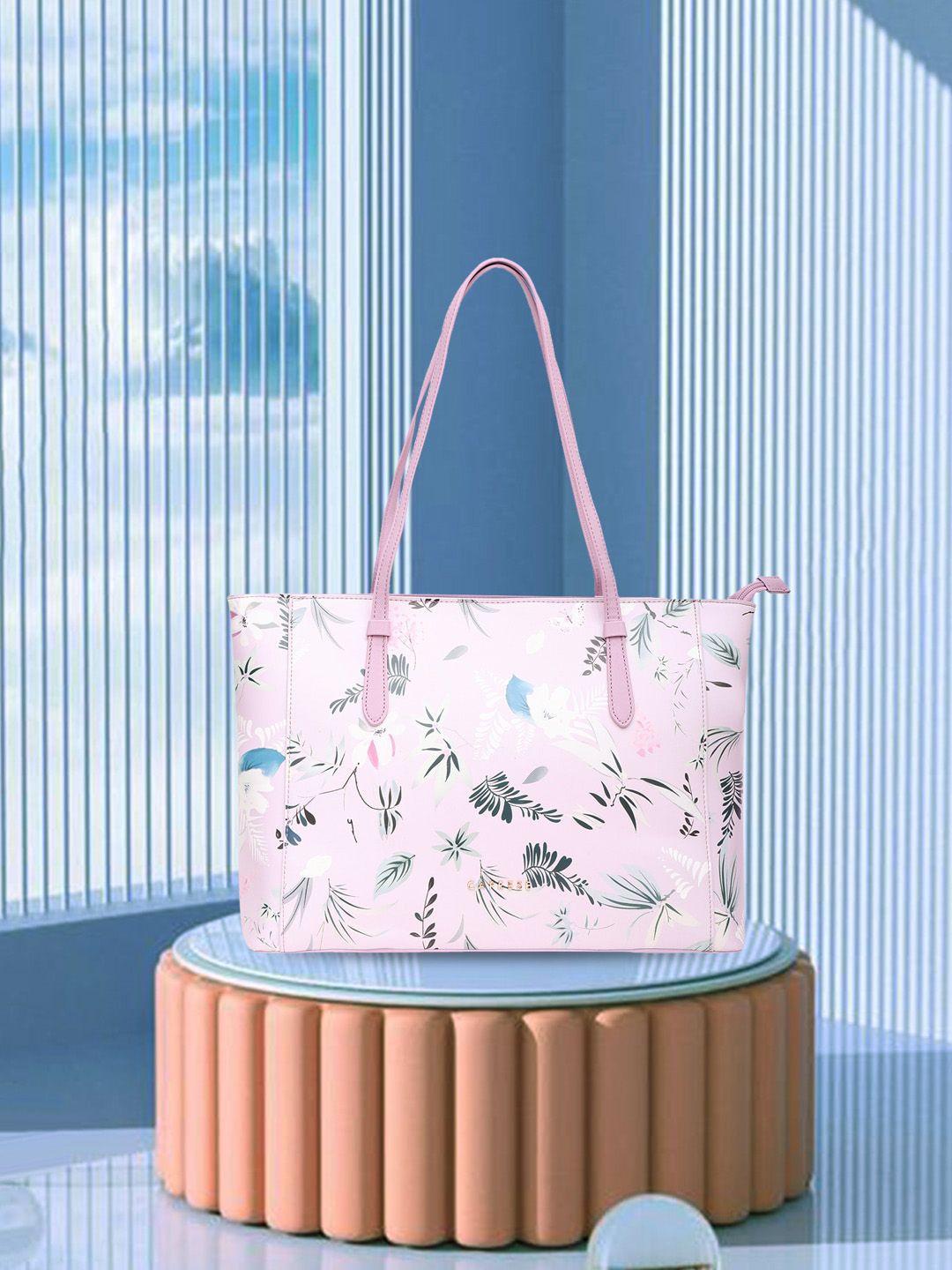 Caprese Floral Printed Structured Tote Bag-picture-16