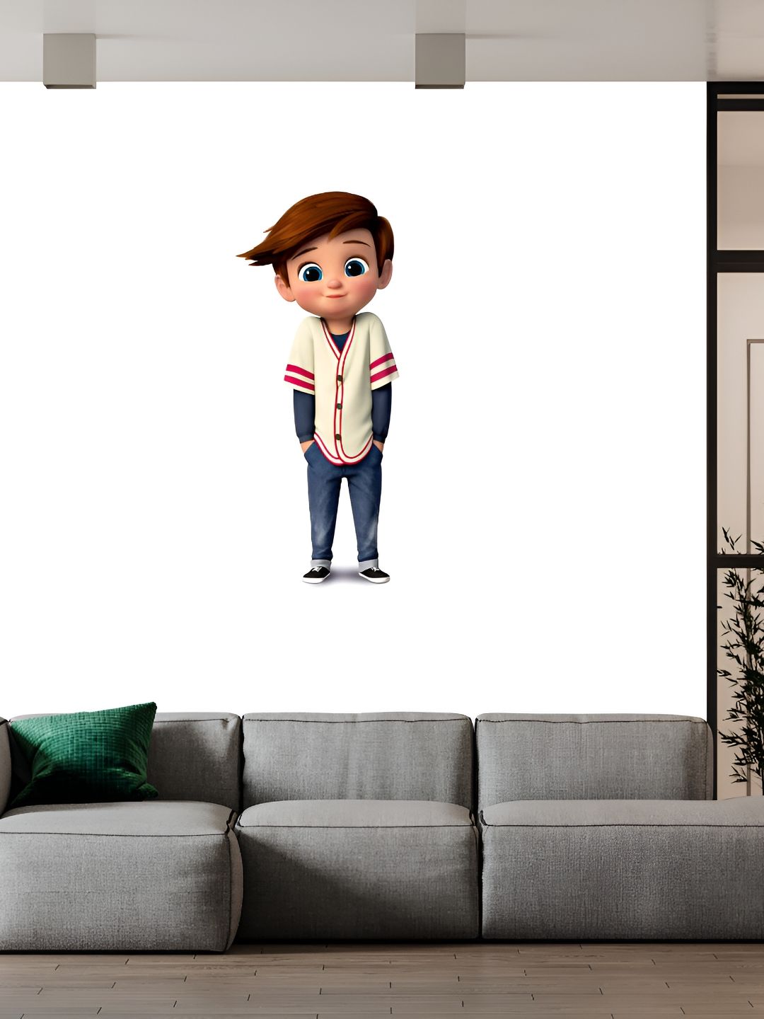 Wallpics Blue & Brown Printed Water Resistant Wall Sticker-image-27