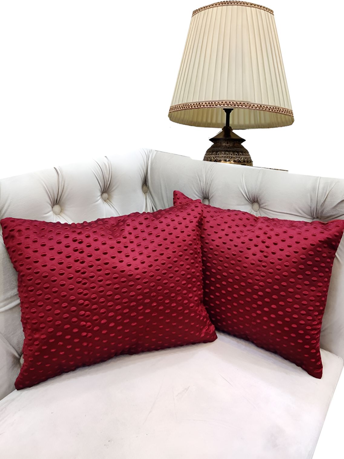 Good Vibes Maroon 2 Pieces Rectangle Textured Cushion Covers-picture-13