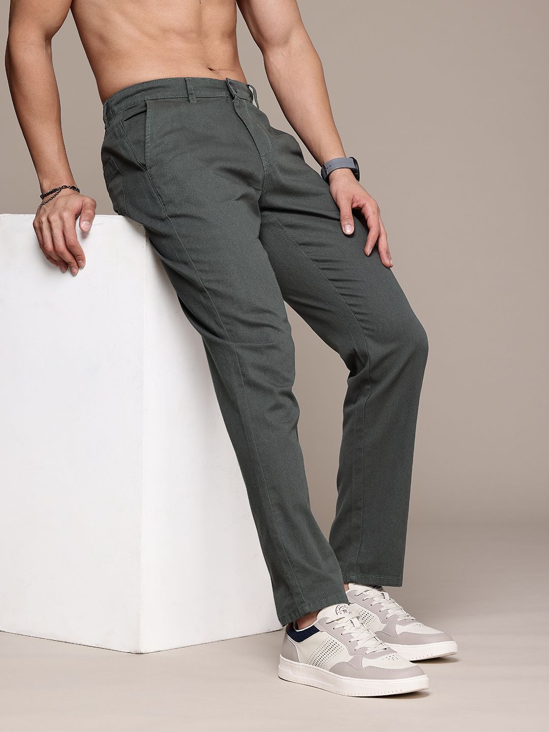 The Roadster Life Co. Men Pure Cotton Chinos Trousers-picture-33