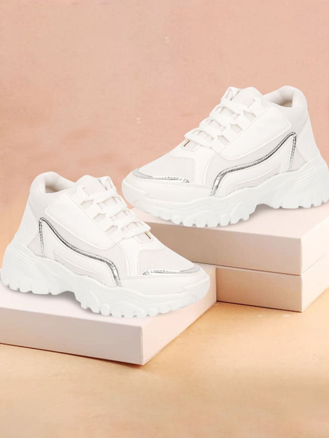 DEAS Women Textured Lightweight Comfort Insole Contrast Sole Sneakers-picture-38