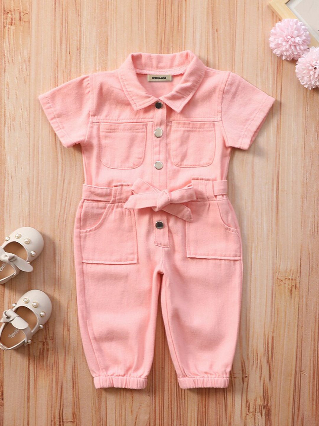 INCLUD Girls Shirt Collar Jumpsuit With Belt-picture-30