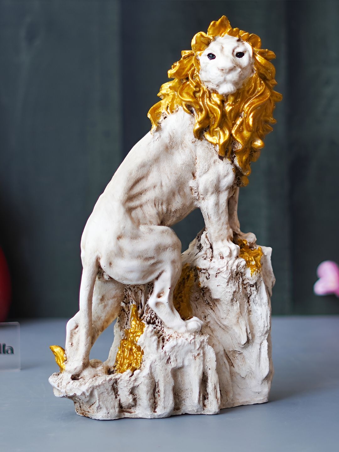 eCraftIndia White & Gold Toned Birds and Animals Figurine Showpiece-picture-18