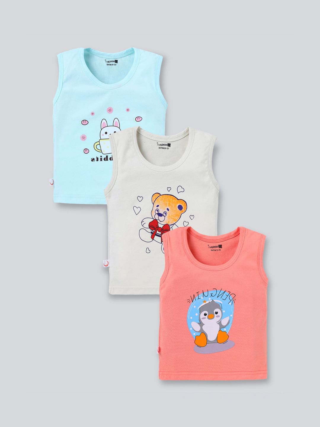 MooNKids Kids Pack of 3 Printed Cotton Innerwear Vests MK_Vest_35-image-19