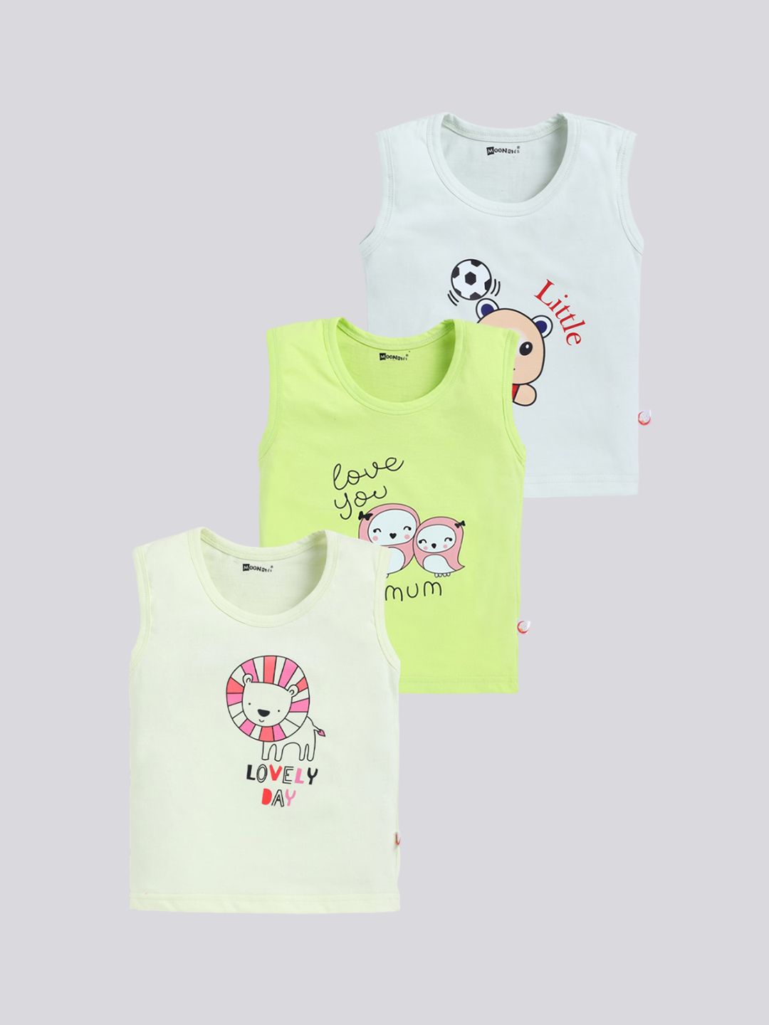 MooNKids Kids Pack Of 3 Printed Cotton Innerwear Vests- MK_Vest_323-image-12
