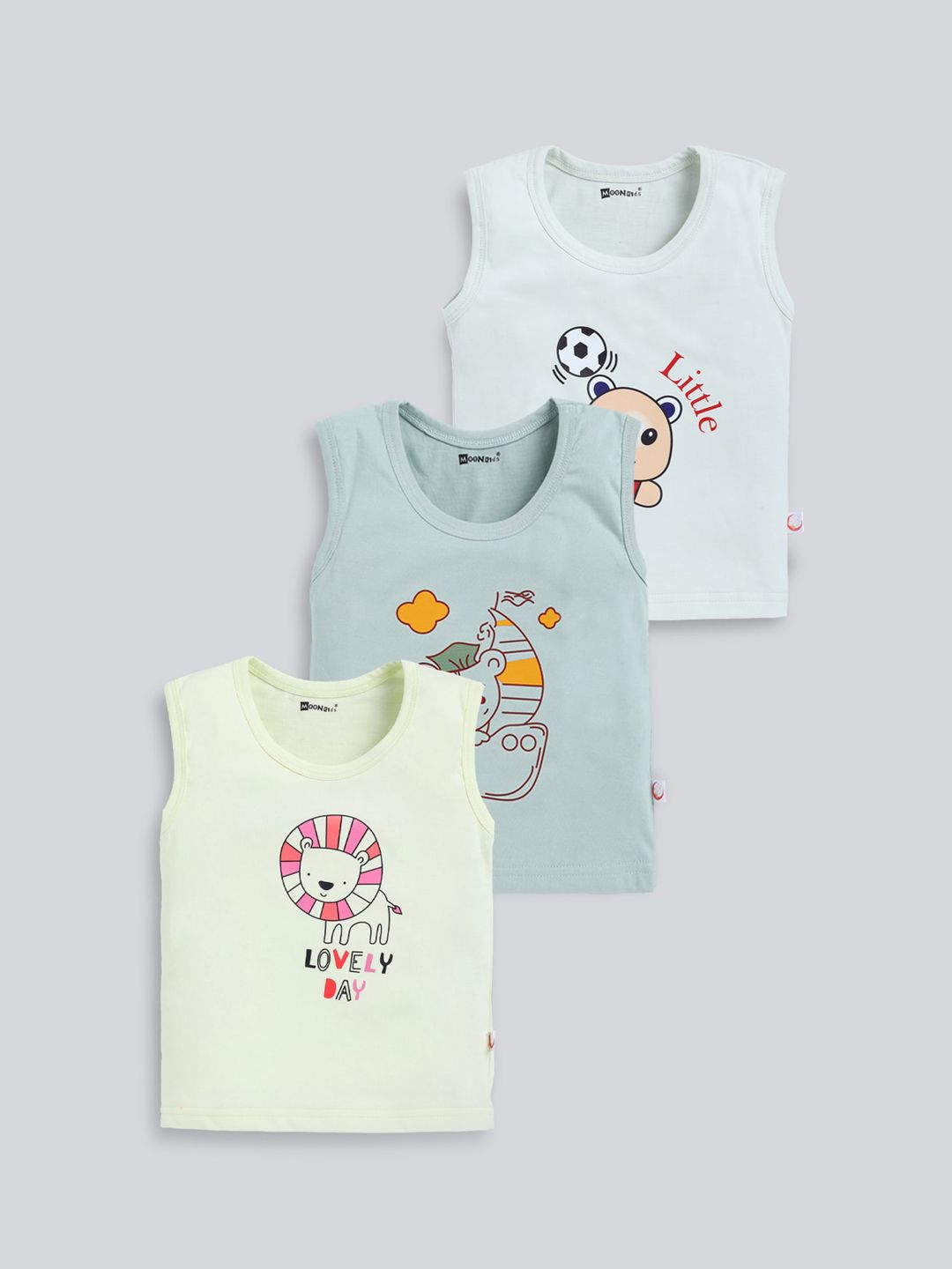 MooNKids Kids Pack of 3 Printed Cotton Innerwear Vests MK_Vest_315-image-8