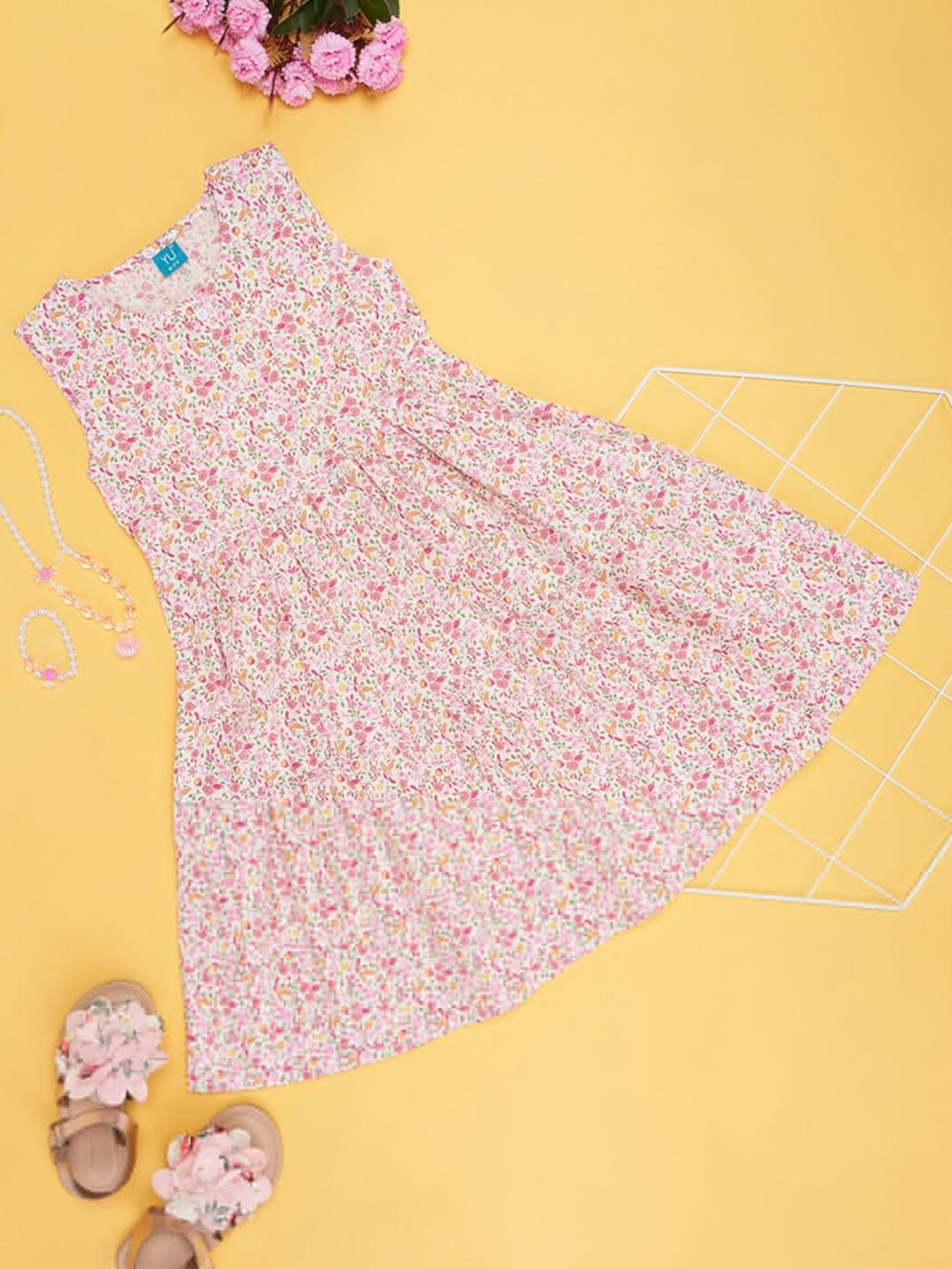 YU by Pantaloons Girls Floral Prined Fit and Flare Dress-picture-36