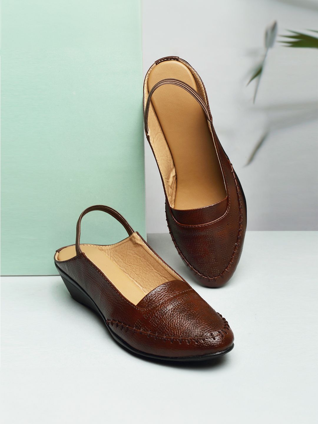 DEAS Textured Round Toe Mules Flats-picture-22