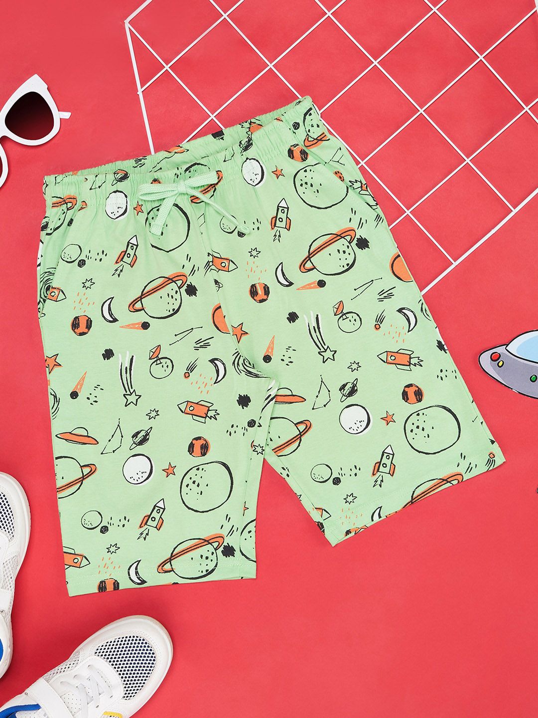 Pantaloons Junior Boys Graphic Printed Mid-Rise Cotton Regular Shorts-picture-15