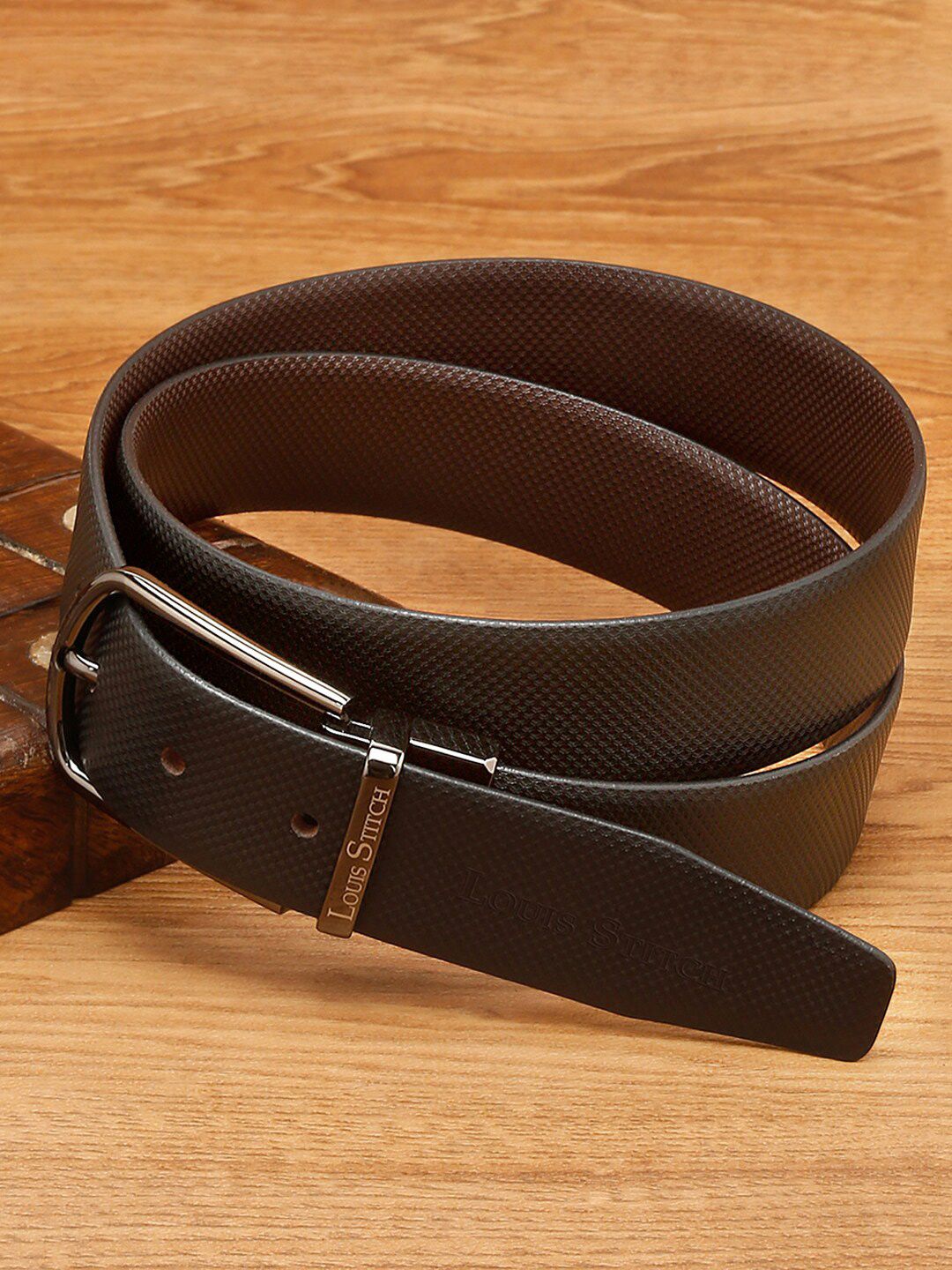 LOUIS STITCH Men Textured Leather Reversible Formal Belt-picture-33