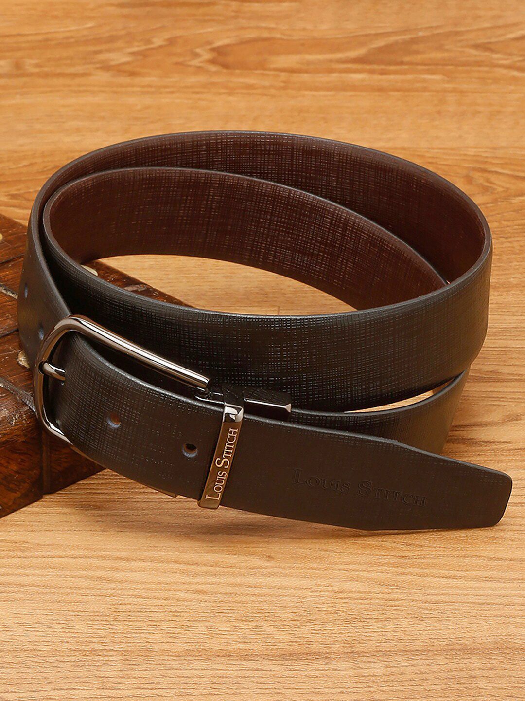 LOUIS STITCH Men Textured Leather Reversible Formal Belt-picture-26