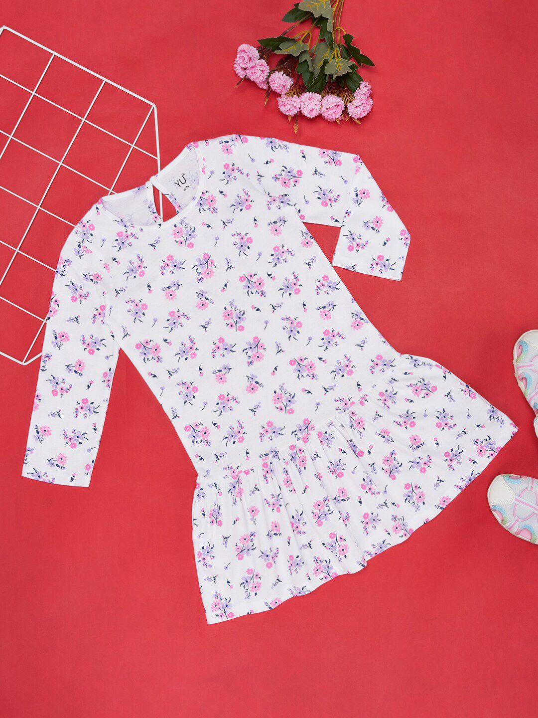 YU by Pantaloons Girls Floral Printed Round Neck Long Sleeves Regular Fit T-shirt-picture-42