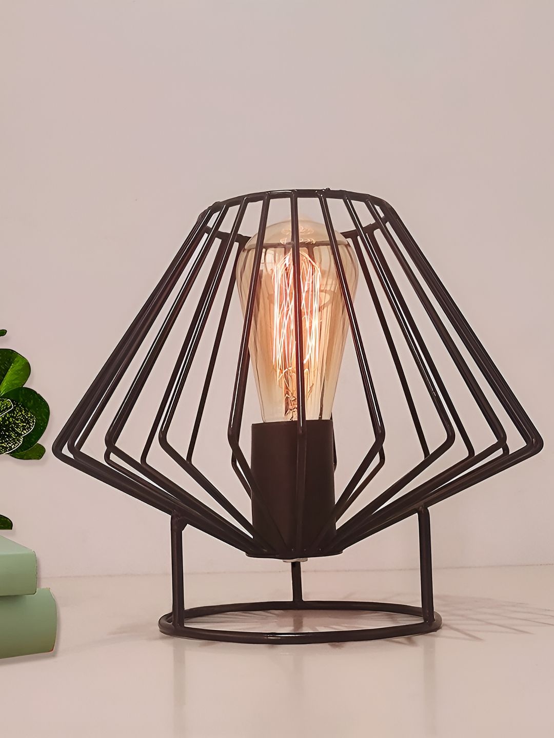 Homesake Black Metal Traditional Cylindrical Shaped Table Lamp-image-42
