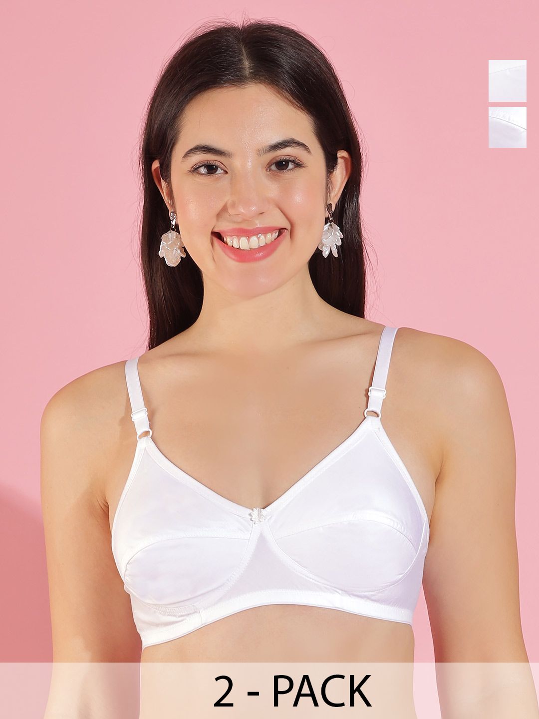 Dollar Missy Pack Of 2 Full Coverage All Day Comfort Cotton Everyday Bras