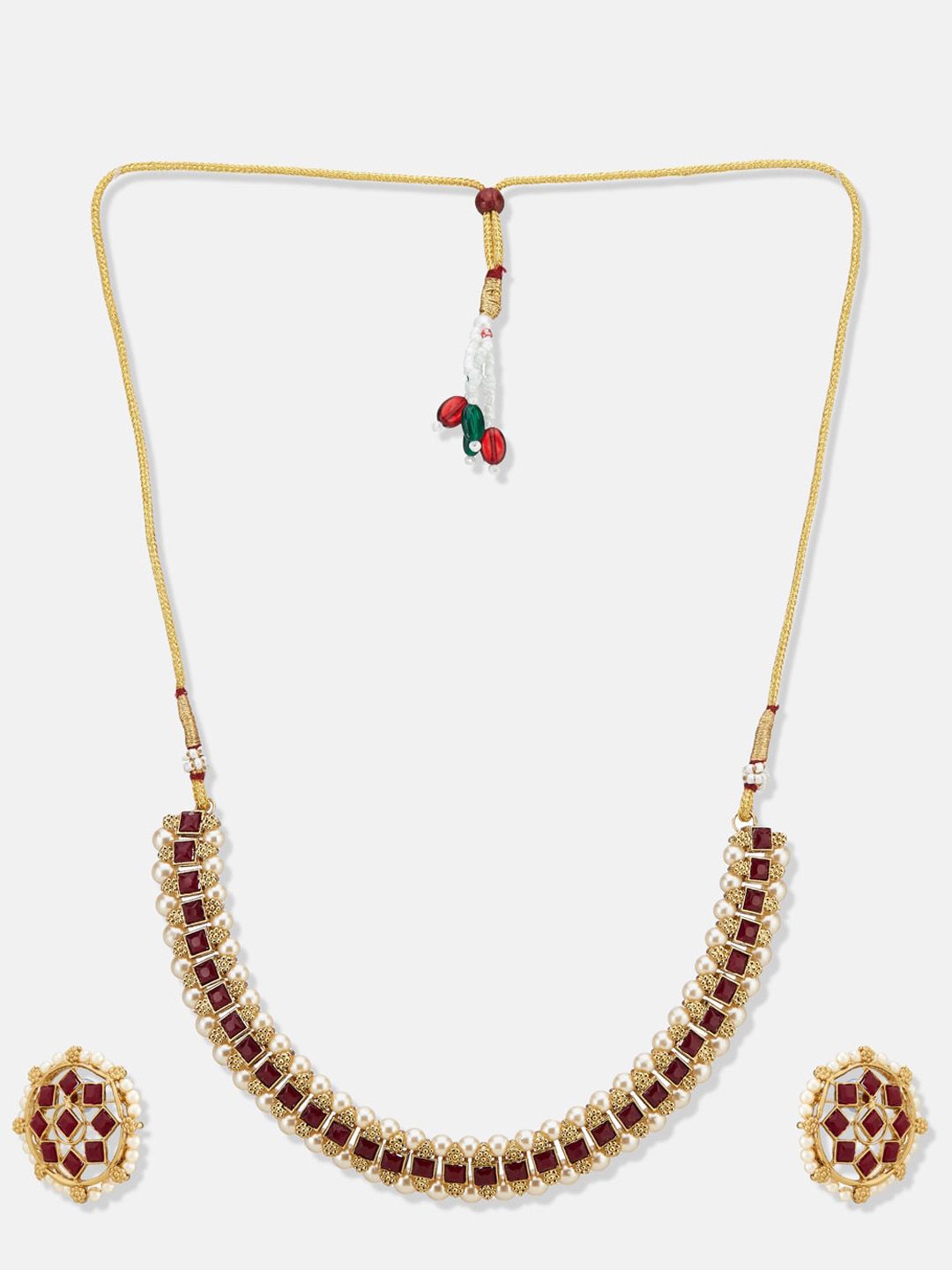 ATIBELLE Gold Plated Kundan Studded Jewellery Set