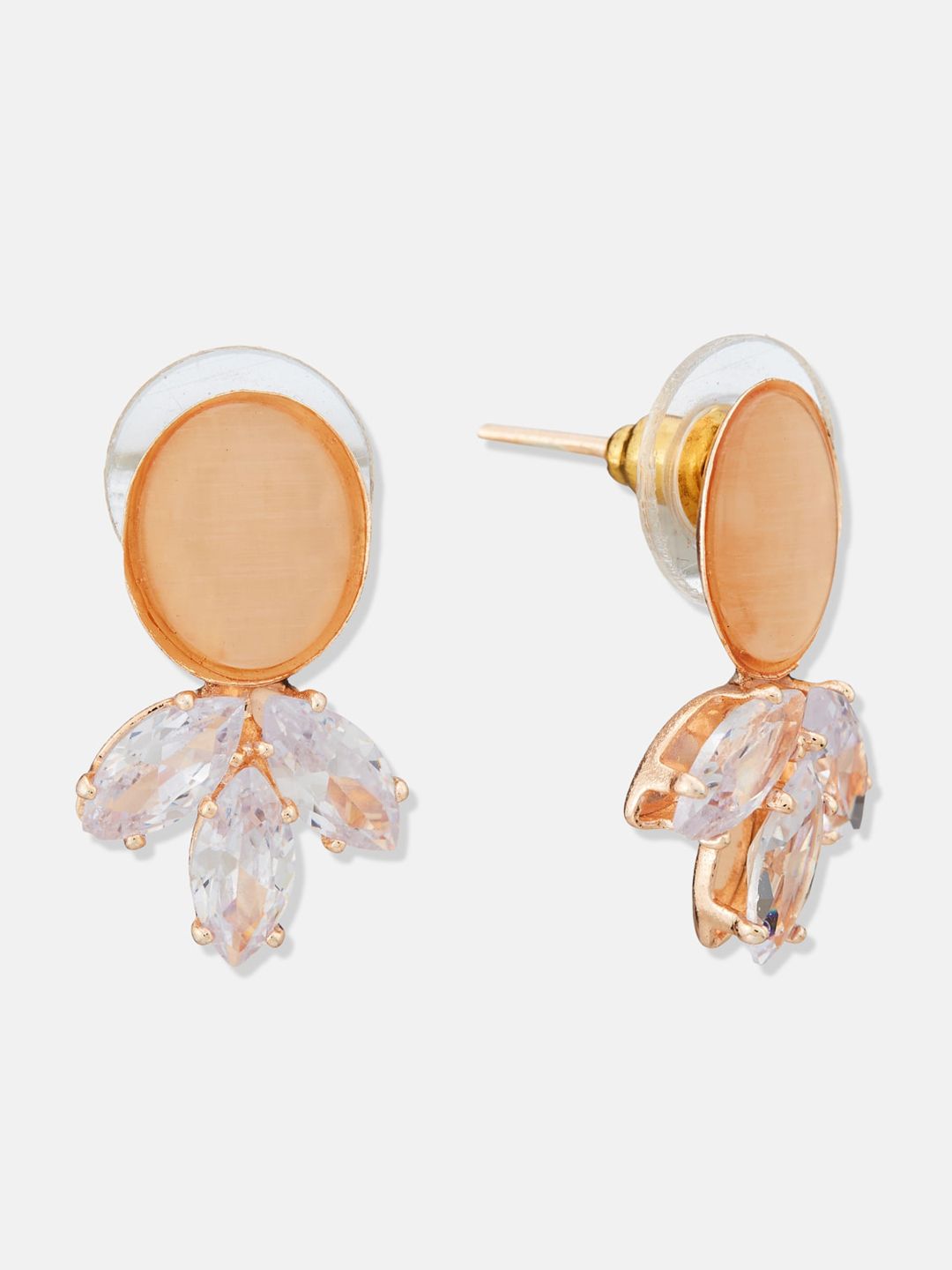 ATIBELLE Rose Gold Plated & Cubic Zirconia Studded Jewellery Set
