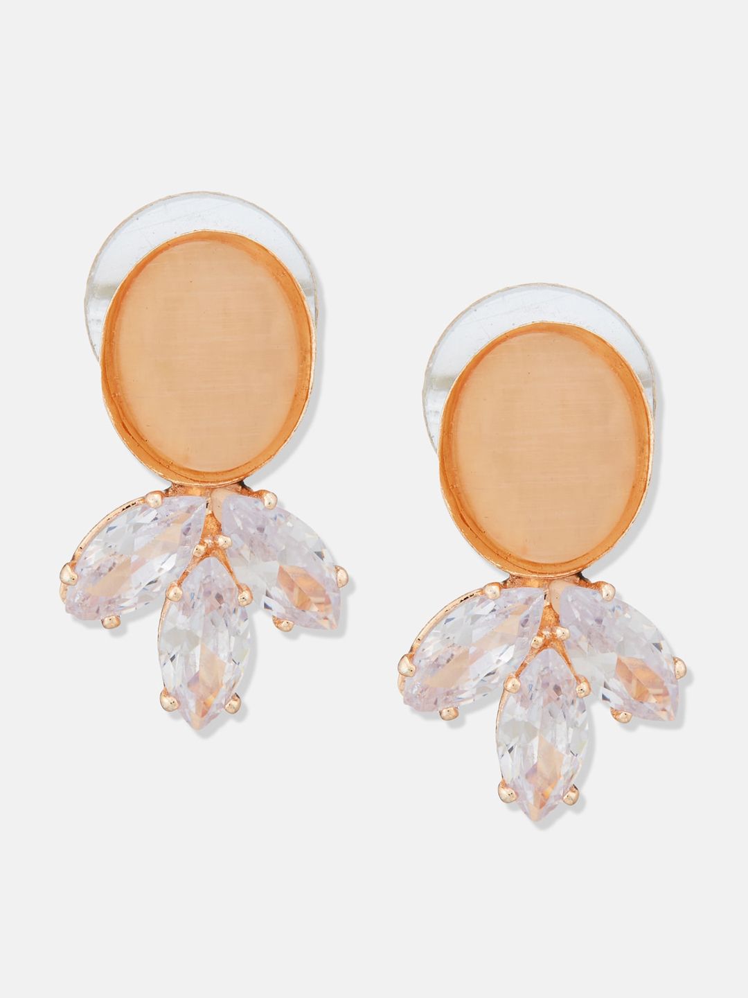ATIBELLE Rose Gold Plated & Cubic Zirconia Studded Jewellery Set