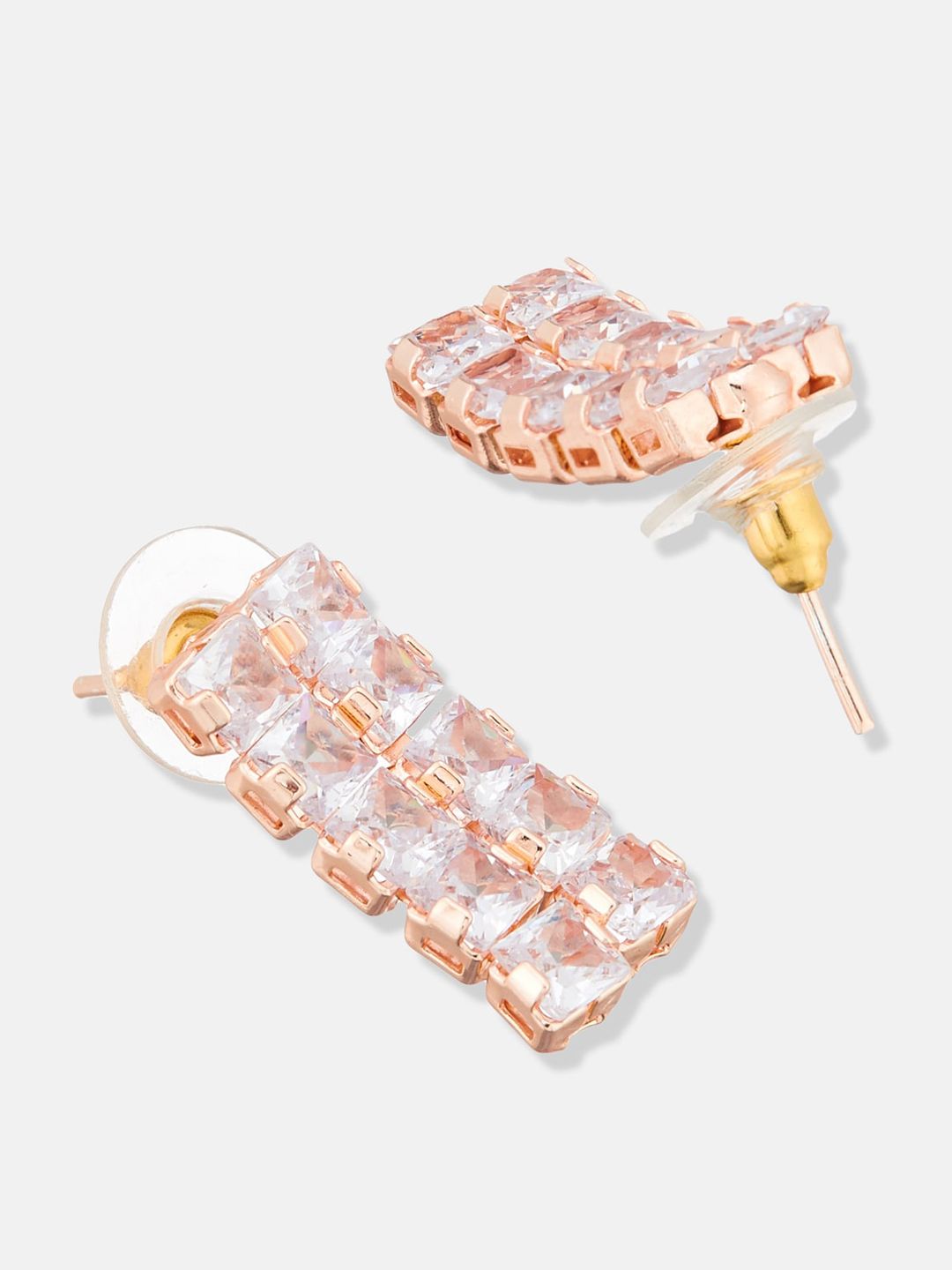ATIBELLE Rose Gold Plated Cubic Zirconia Studded Jewellery Set