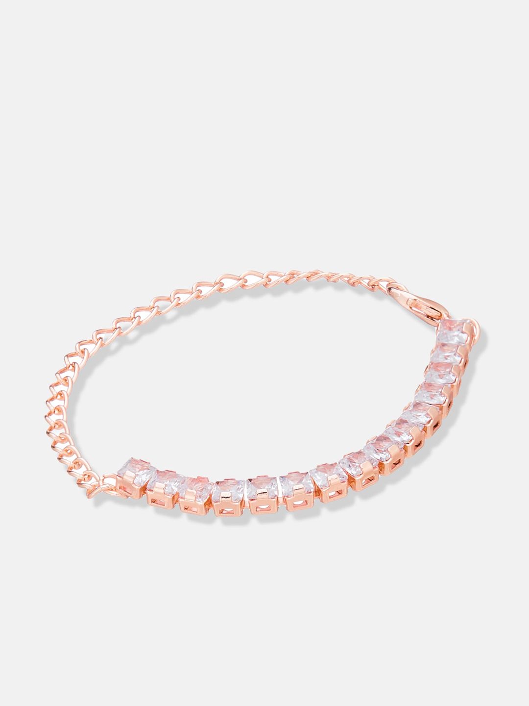 ATIBELLE Rose Gold Plated Cubic Zirconia Studded Jewellery Set